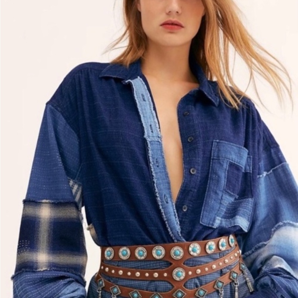 We the Free denim button down